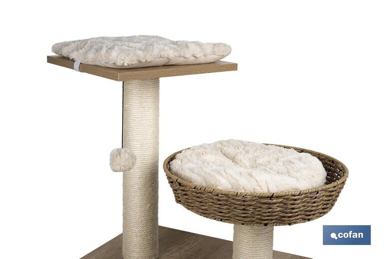 Cofan Rascador beige con Juego para Gatos thumbnail