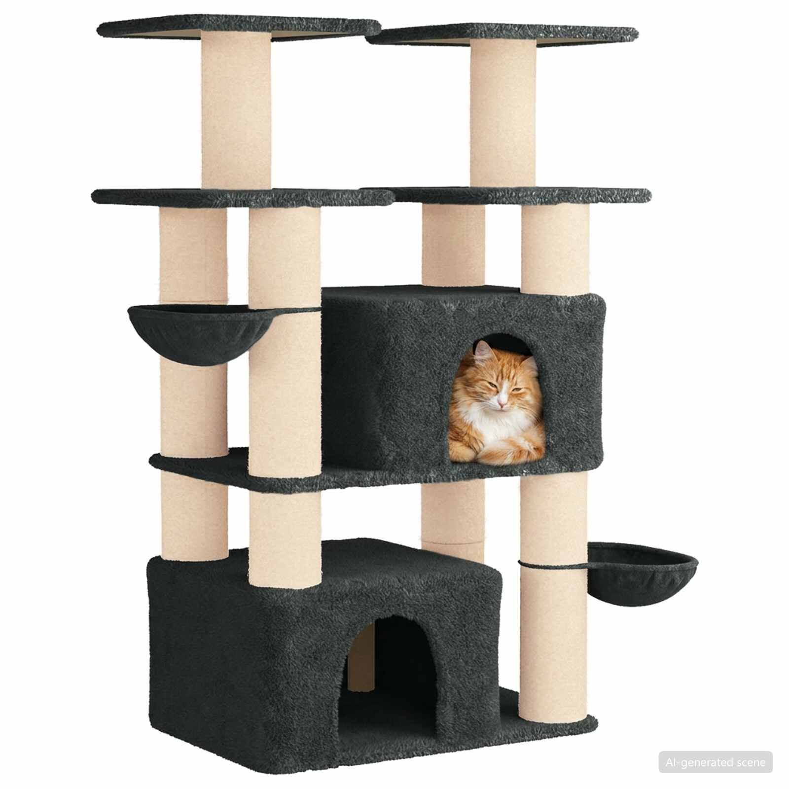 vidaXL &Aacute;rbol para gatos con postes de sisal 2 uds. Parque Muebles Felinos, , large Imagen numero 3