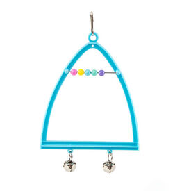 Flamingo Columpio Triangular con campanas para pájaros 