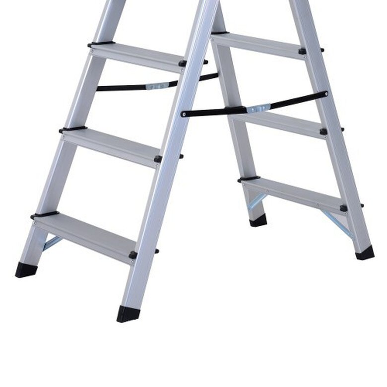 Escalera de tijera plegable Homcom color Metal, , large image number null