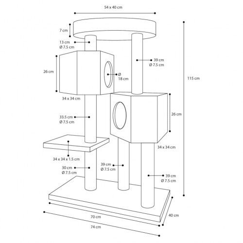 Flamingo poste rascador gris para gatos, , large Imagen numero 3