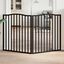 vidaXL Puerta para perros plegable 2 paneles madera álamo negra 160 cm, , large indicador imagen numero 7