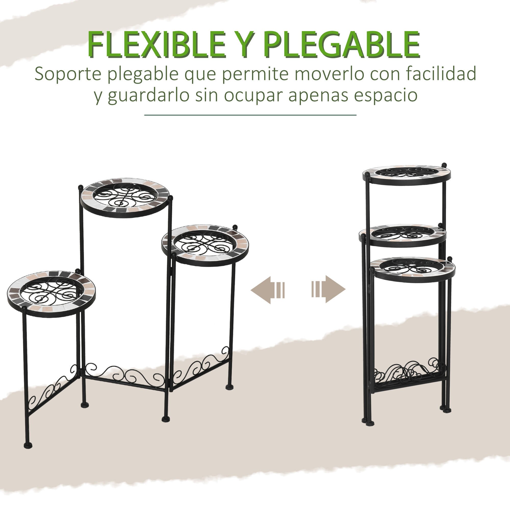Outsunny Soporte para Plantas Negro para exterior thumbnail