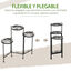 Outsunny Soporte para Plantas de Metal Mecetas Plegable Estantería para Flores con 3 Estantes y Bordes de Azulejo para Decoración Interiores y Exteriores 60x22x65 cm Negro, , large indicador imagen numero 5