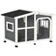 PawHut Caseta para Perros de Madera 101x66,5x70,5 cm Casa para Mascotas con Techo Abatible Frontal de Acrílico Puerta con Cortina y Fondo Extraíble Gris Oscuro., , large indicador imagen numero 1