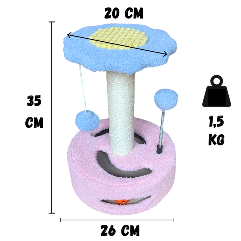El Ático Pets Arbol Rascador Torre con 2 Bolas de Juego para Gatos thumbnail