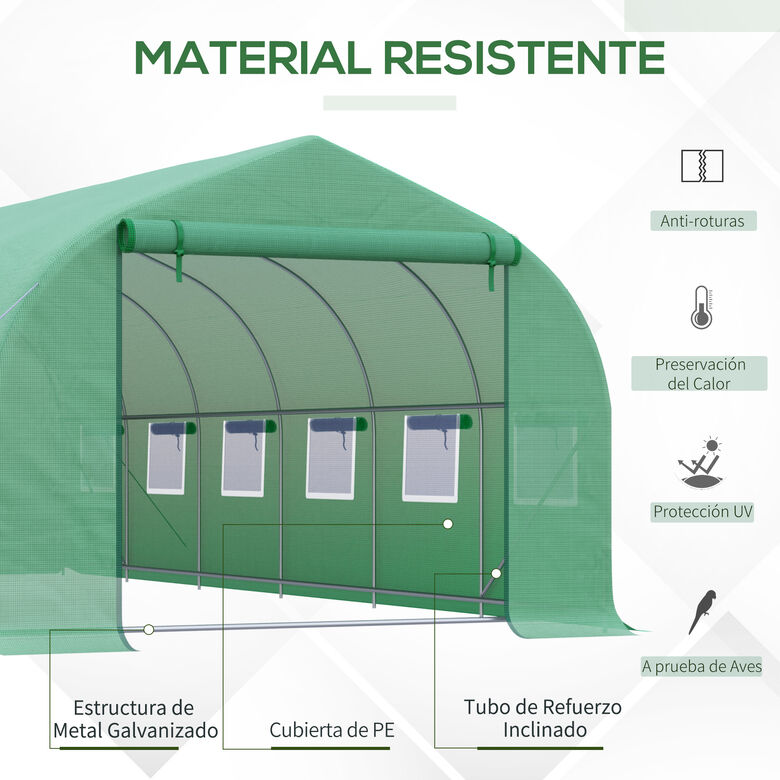Outsunny Invernadero de Exterior para Cultivo de Plantas Verde thumbnail