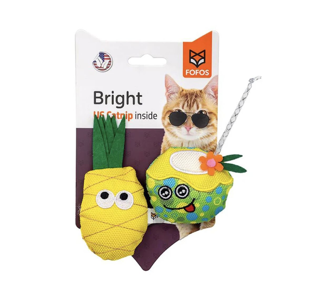 FOFOS | Peluche Jugo y Pi&ntilde;a con Catnip (Colecci&oacute;n Verano) - Para Gato, , large Imagen numero 1
