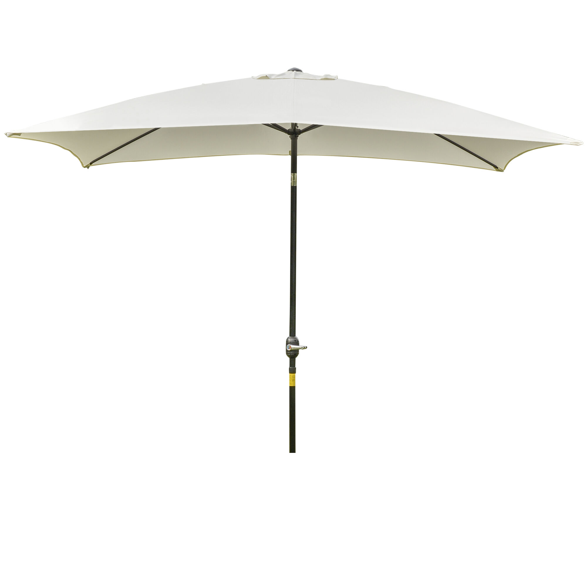 Outsunny Sombrilla de Aluminio 200x300x240 cm Parasol Rectangular de Jard&iacute;n Inclinable con Manivela y Poste Desmontable para Terraza Piscina Patio Exterior Crema, , large Imagen numero 1