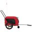vidaXL Remolque de bicicleta mascotas hierro tela Oxford rojo negro, , large indicador imagen numero 8