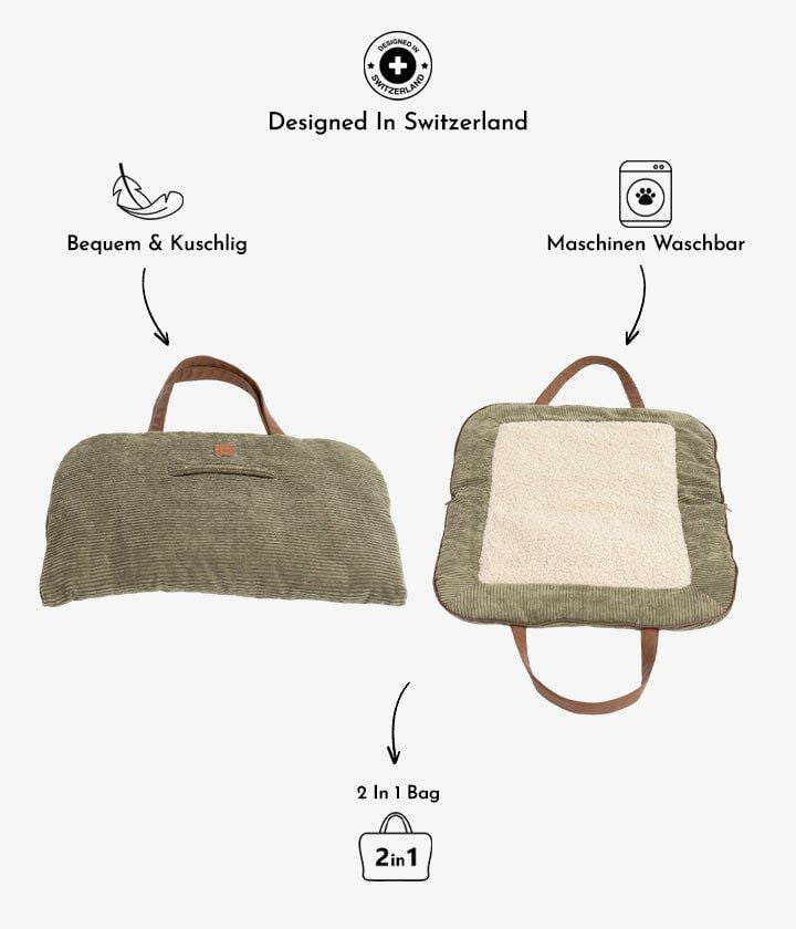 Pet and Co Alfombra De Viaje Charly Cord Caqui Perros y Gatos thumbnail