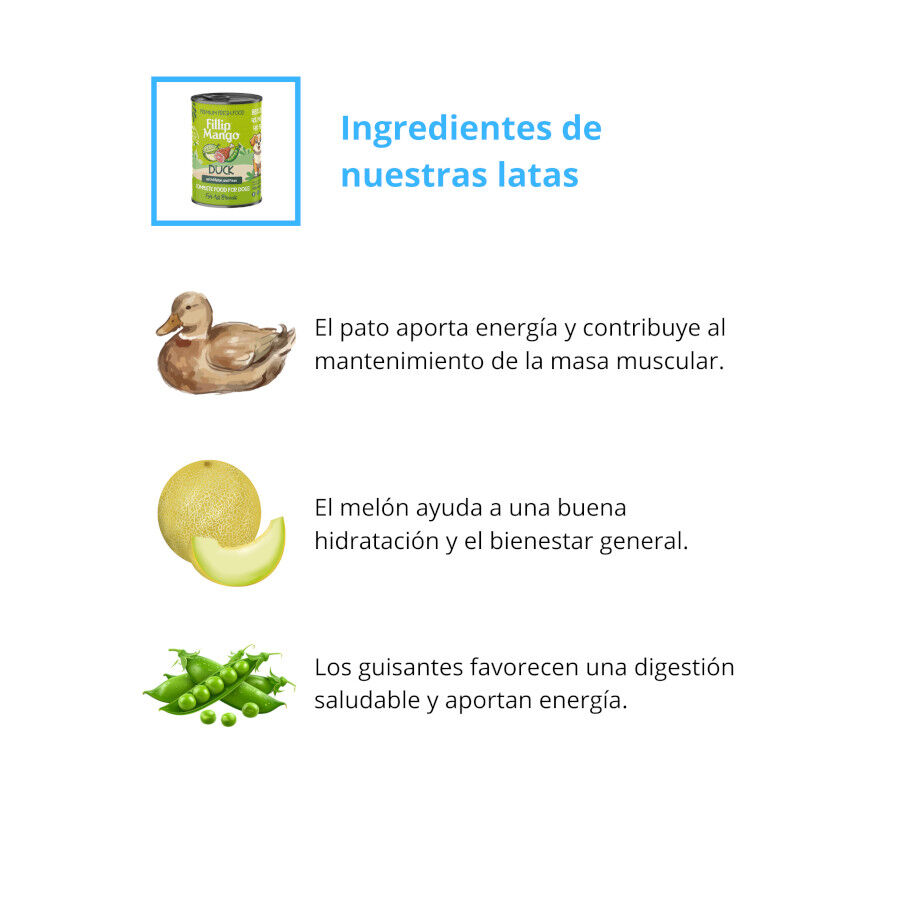 Pienso FIllip Mango para perros de pato, mel&oacute;n y guisantes 400gr, , large Imagen numero 4