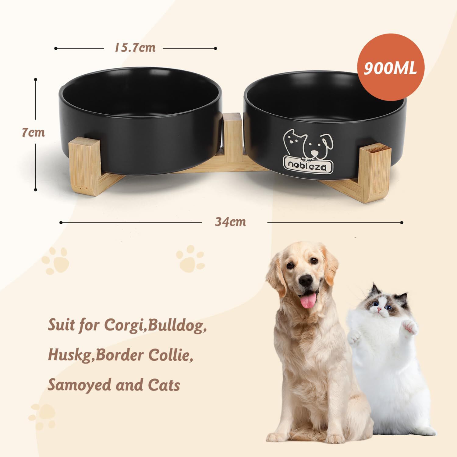 Nobleza Comedero Ceramica para perro y gato thumbnail