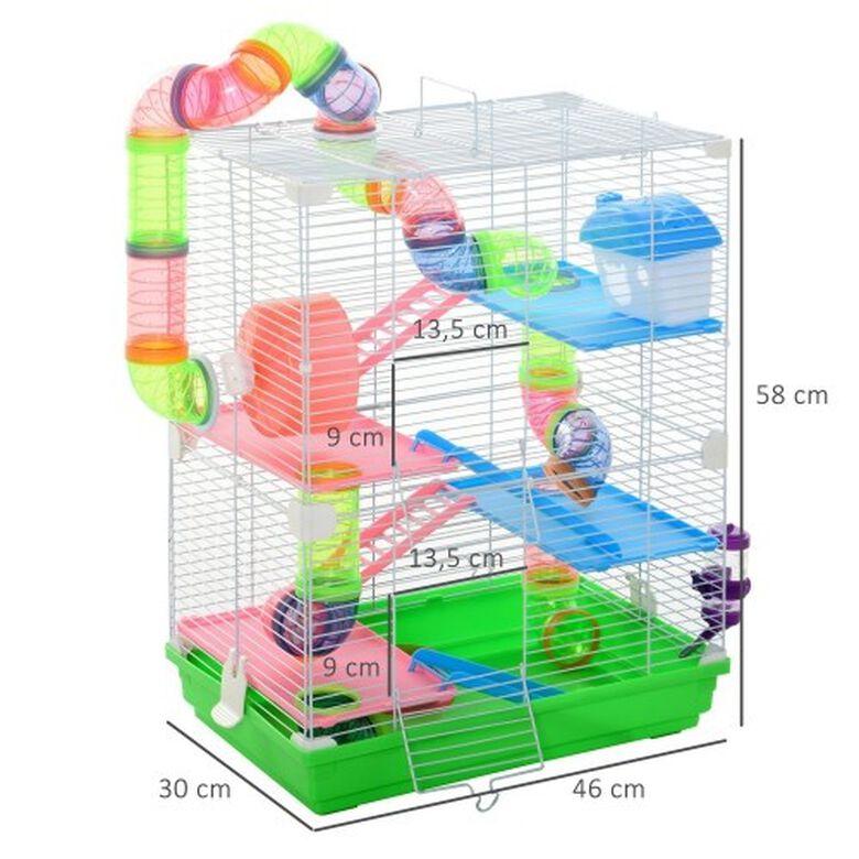 Jaula de 5 plantas con accesorios para hámsters color Verde thumbnail