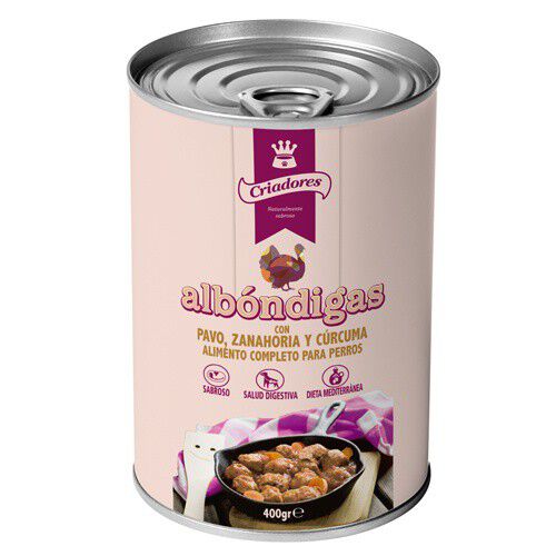400 g Criadores Alb&oacute;ndigas de pavo con zanahoria y c&uacute;rcuma lata para perros, , large Imagen numero 1