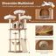 COSTWAY Rascador para Gatos de 168 cm, Árbol para Gatos con 3 Perchas Acolchadas, Postes Rascadores de Sisal, Bolas, Cojines Lavables, Mueble Multinivel para Gatos de Interior, , large indicador imagen numero 2