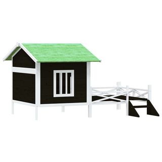 Vidaxl Perrera Negra y Blanca de Exterior para Perros