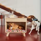Mesilla de madera cama para perros color Roble Renovables, , large image number null