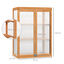 Outsunny Invernadero de Jardín de Madera y Policarbonato Invernadero Vivero Casero con 3 Estantes 2 Puertas y Tapa Abatible para Cultivo de Plantas Terraza Patio 76x47x110 cm Natural, , large indicador imagen numero 3