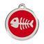 Placa identificativa Acero Inoxidable Esmalte Pez Esqueleto Rojo para perros, , large indicador imagen numero 1