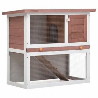 Conejera de exterior con puerta para conejos color Marrón