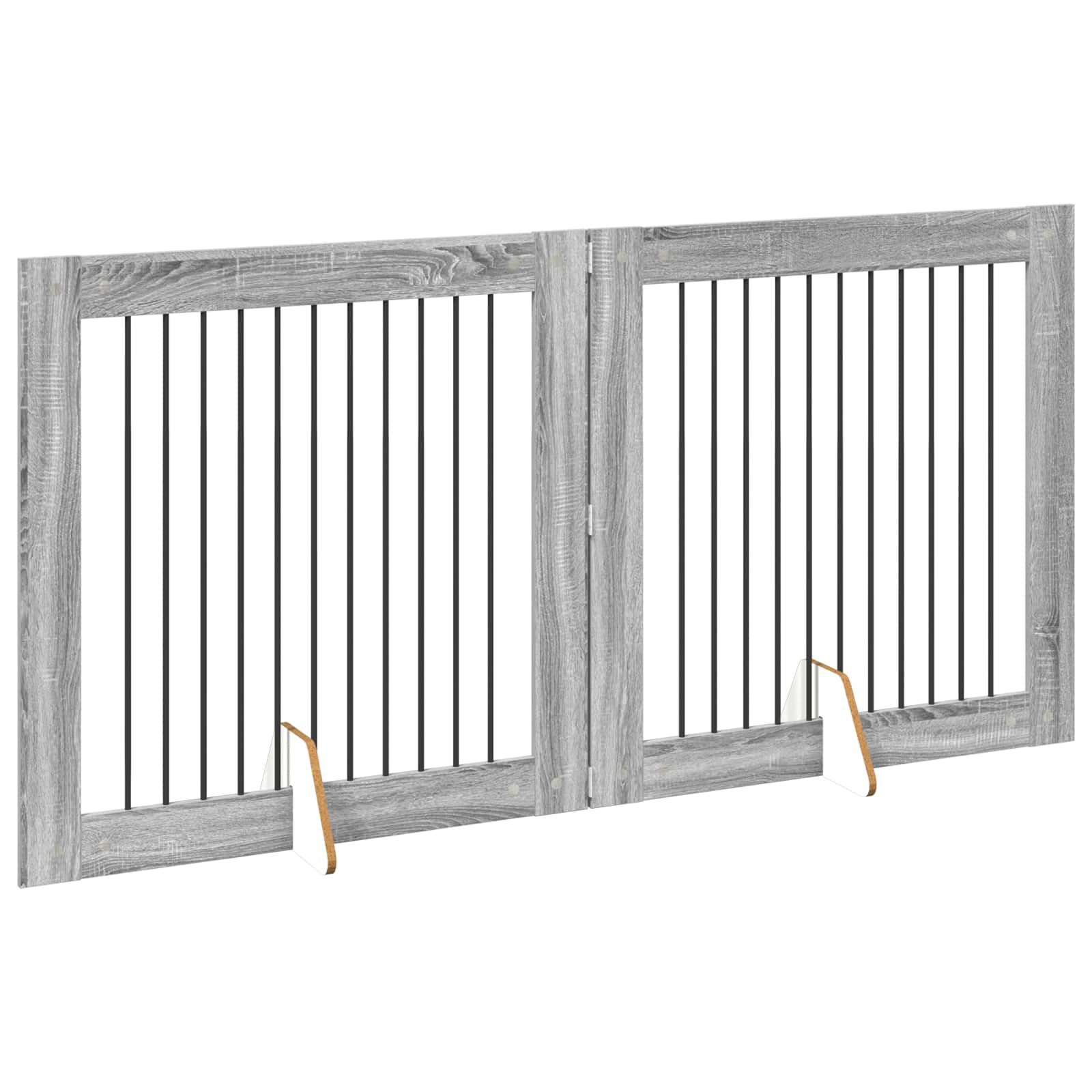 vidaXL Puerta de perro con soportes Madera de ingenier&iacute;a Contenci&oacute;n Mascotas, , large Imagen numero 5