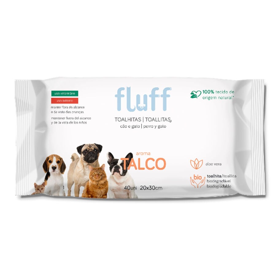 Fluff Toallitas Húmedas Talco para perros