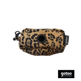 Gotoo Porta bolsas estampado leopardo marrón para perros