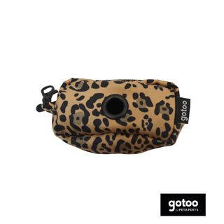 Gotoo Porta bolsas estampado leopardo marrón para perros
