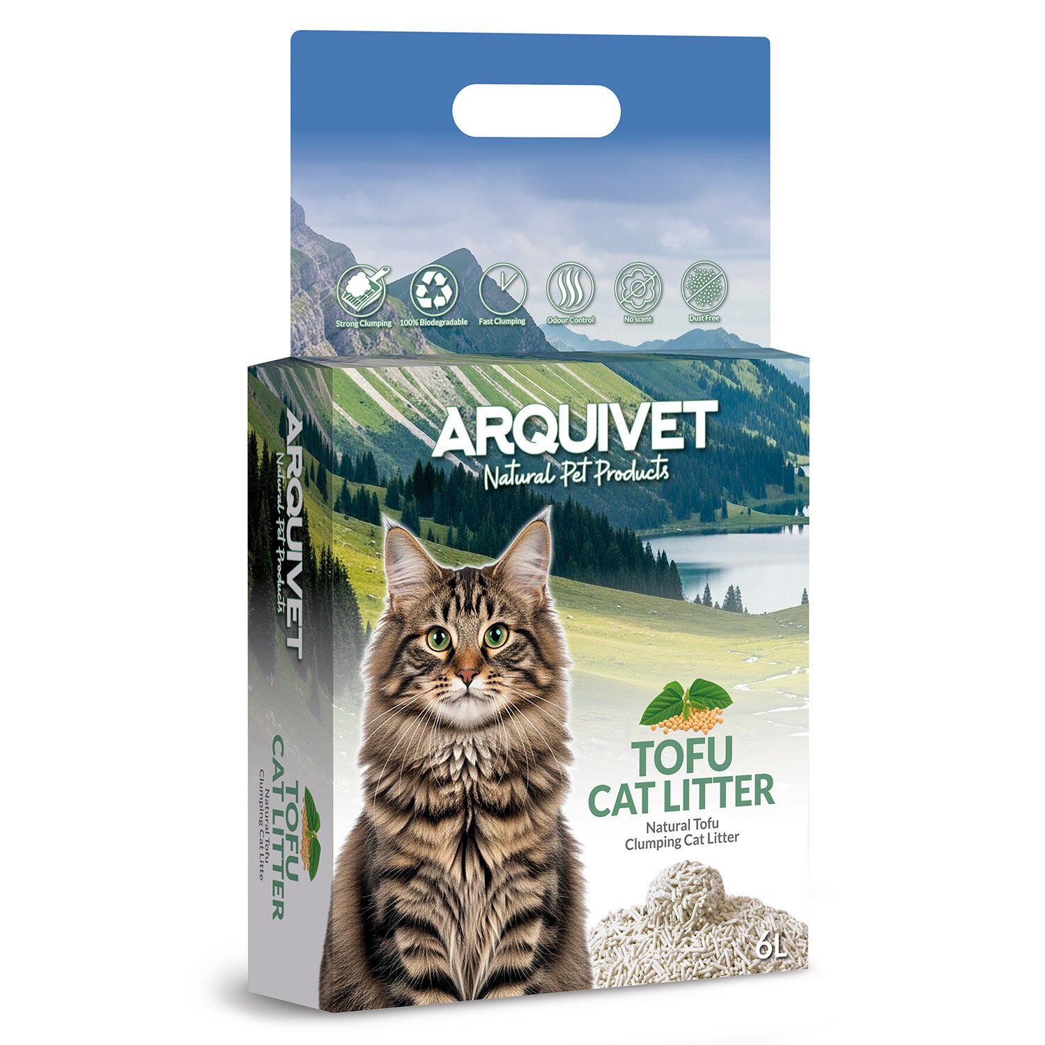 Lecho de Tofu para gatos - 6L - Arquivet - Arena aglomerante de tofu, , large Imagen numero 1