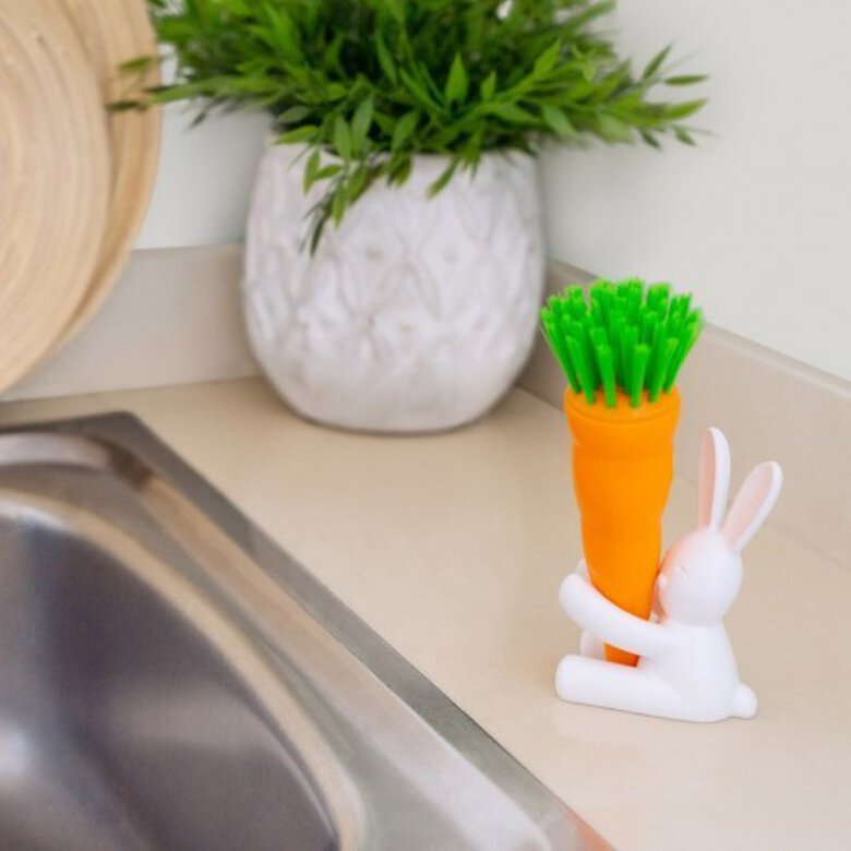 Cepillo lavaplatos Bunny en forma de zanahoria, , large image number null