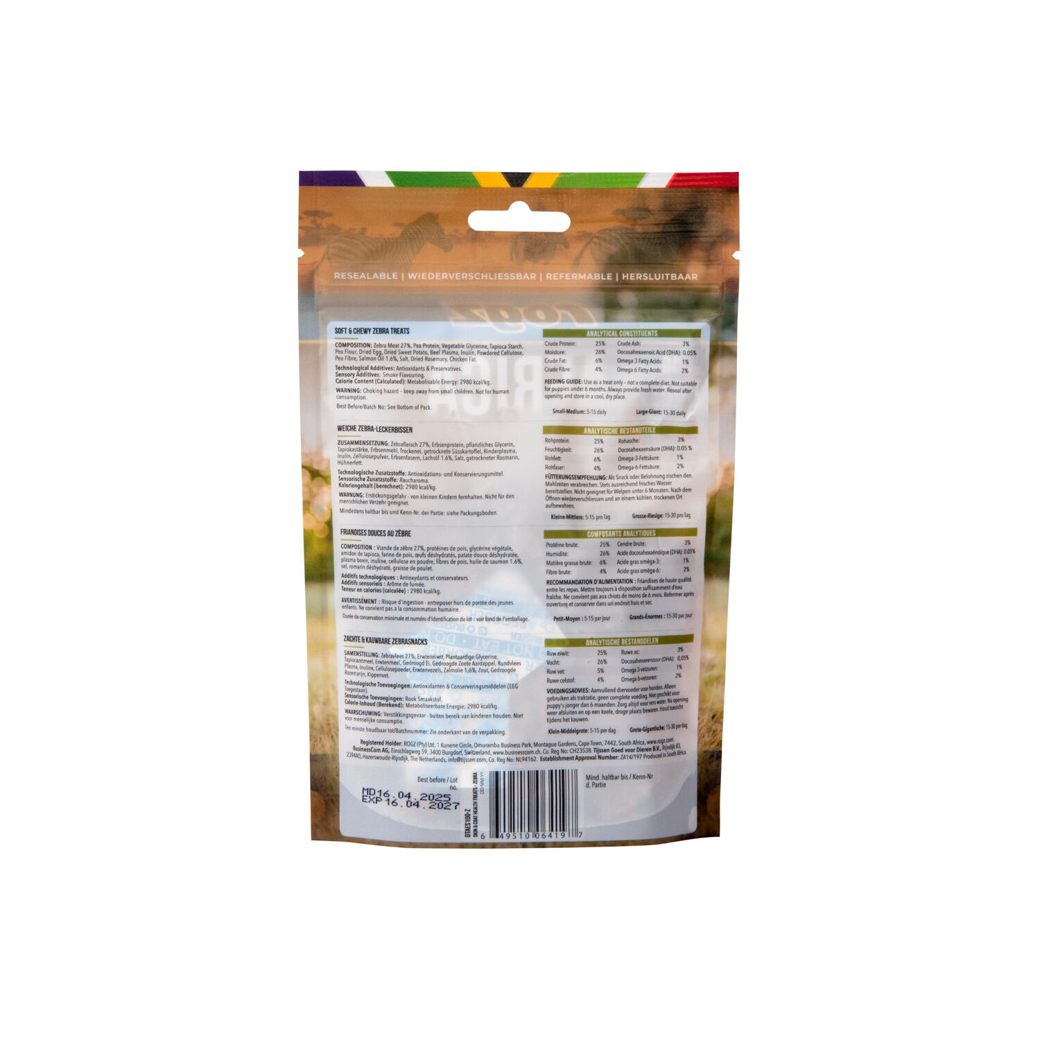 Rogz Snack Piel y Pelo para Perros de Cebra 6x100g Con Omega 3 y 6, , large Imagen numero 4