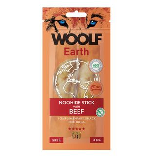 Woolf Earth Noohide L Barrita para perro con Ternera