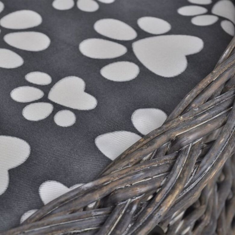 Cama de mimbre para gatos color Gris thumbnail