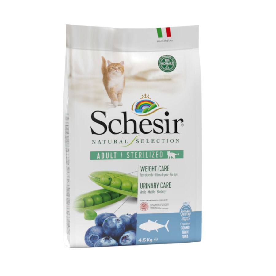 1.4 kg Schesir Natural Selection Sterilized At&uacute;n pienso para gatos, , large Imagen numero 1