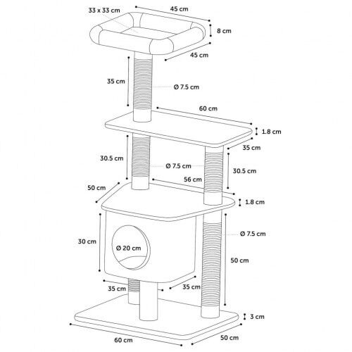 Rascador para gato color Beige, , large Imagen numero 3
