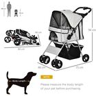 PawHut Cochecito Plegable Gris para mascotas, , large image number null