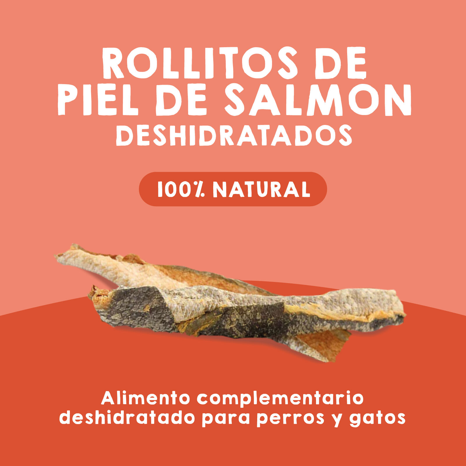 MAIKAI PETS - Snacks crujientes de Rollitos de Piel de Salm&oacute;n, Chuches Naturales Deshidratadas para Perros y Gatos, 8 Unidades, , large Imagen numero 2