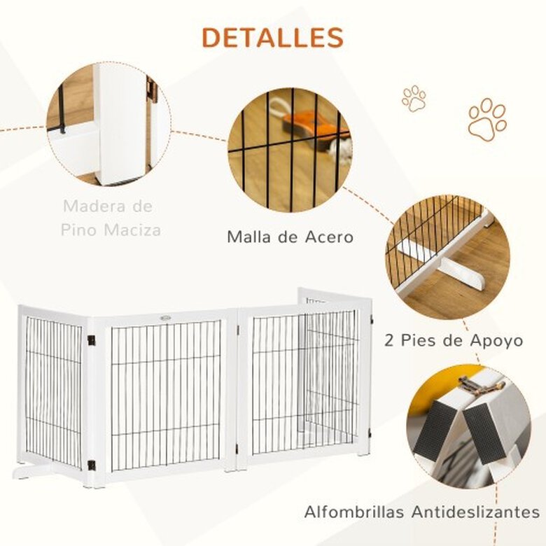 Barrera Para Perros Plegable De Acero Plástico 206x90cm-pawhut.blanco con  Ofertas en Carrefour