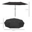 Outsunny Sombrilla de Terraza Exterior Parasol Grande 4,6x2,7m Sombrilla de Jardín con Manivela Manual Resistente al Agua y Protección Solar para Terraza Playa Piscina Negro, , large indicador imagen numero 3