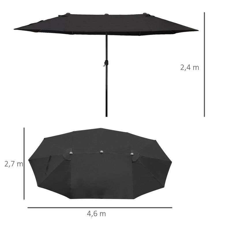 Outsunny Sombrilla de Terraza Exterior Grande color Negro thumbnail