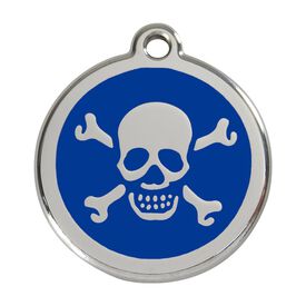 Red dingo Placa identificativa Acero Inoxidable Esmalte Cruz Hueso Azul para perros