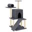 VidaXL Rascador para gatos con postes de sisal gris oscuro 110,5 cm, , large indicador imagen numero 1
