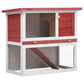 Conejera de exterior con puerta para conejos color Rojo