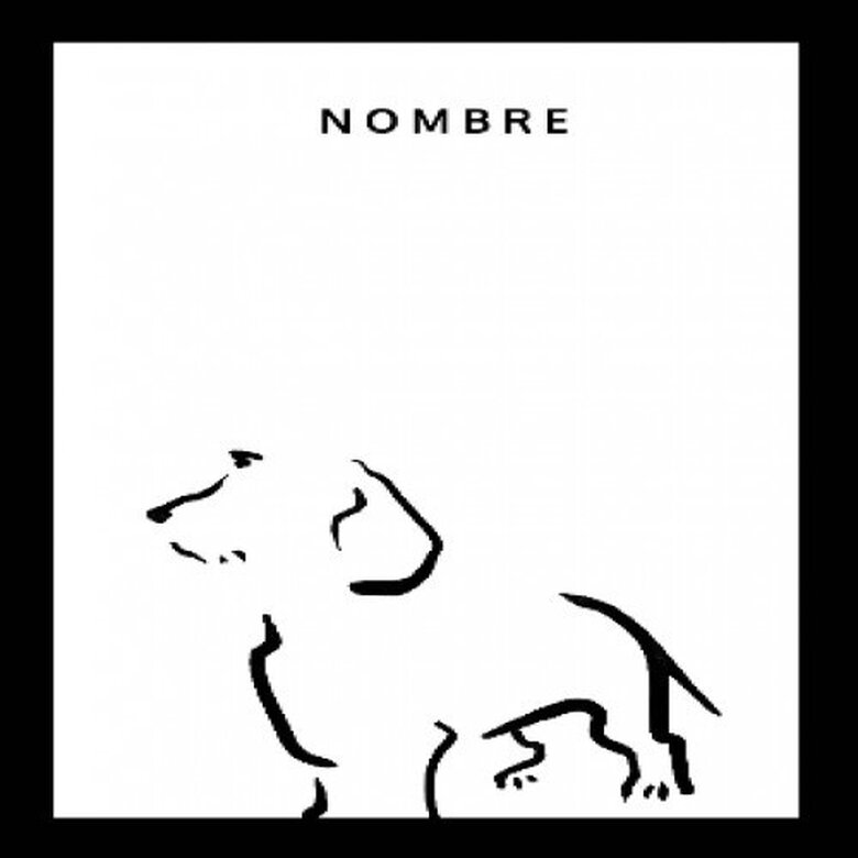 Ilustración de Terrier con marco negro color Blanco, , large image number null