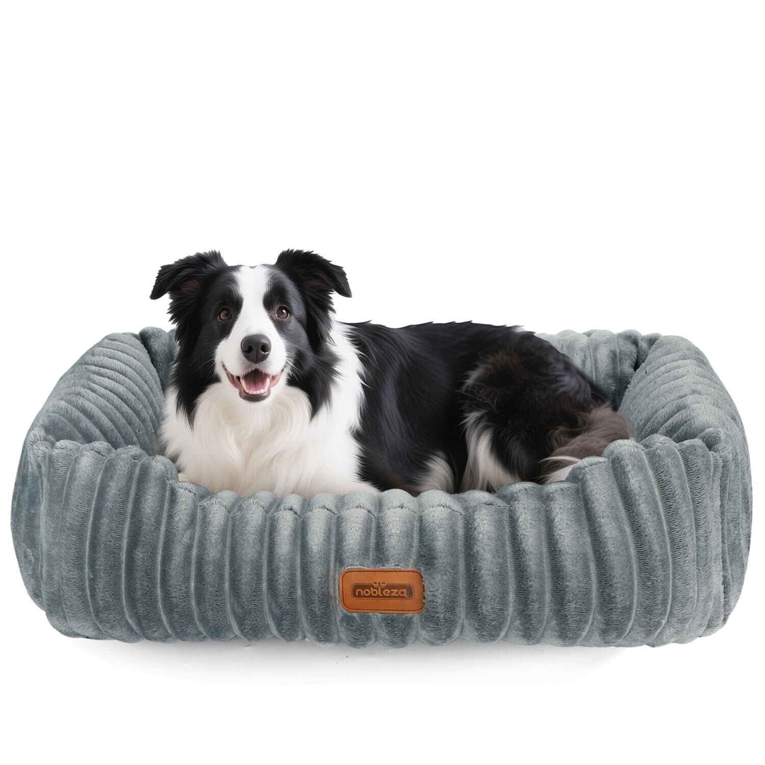 Nobleza Cama para Perro Peque&ntilde;o, Cama de Perro Lavable, 85x75x20cm para Perros con Suave Relleno de Esponja, Fondo Antideslizante, Funda Extra&iacute;ble, Gris, , large Imagen numero 8