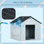 PawHut Caseta para Perros 65x75,7x63 cm Casa para Perros con Patrón de Ventana y Techo de Tejas de Imitación para Perros Medianos Gris y Blanco, , large indicador imagen numero 5
