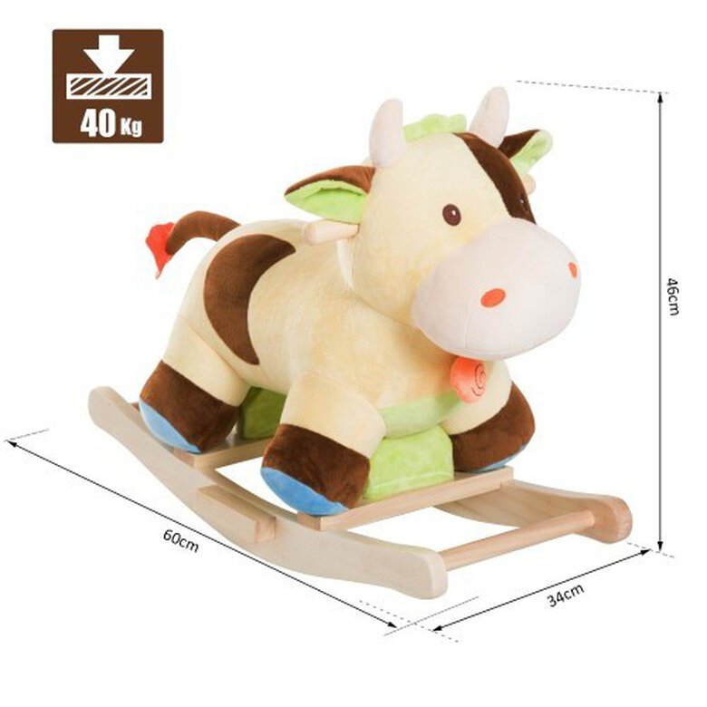 Balancín Peluche vaca Homcom para niños + 3 años, , large image number null