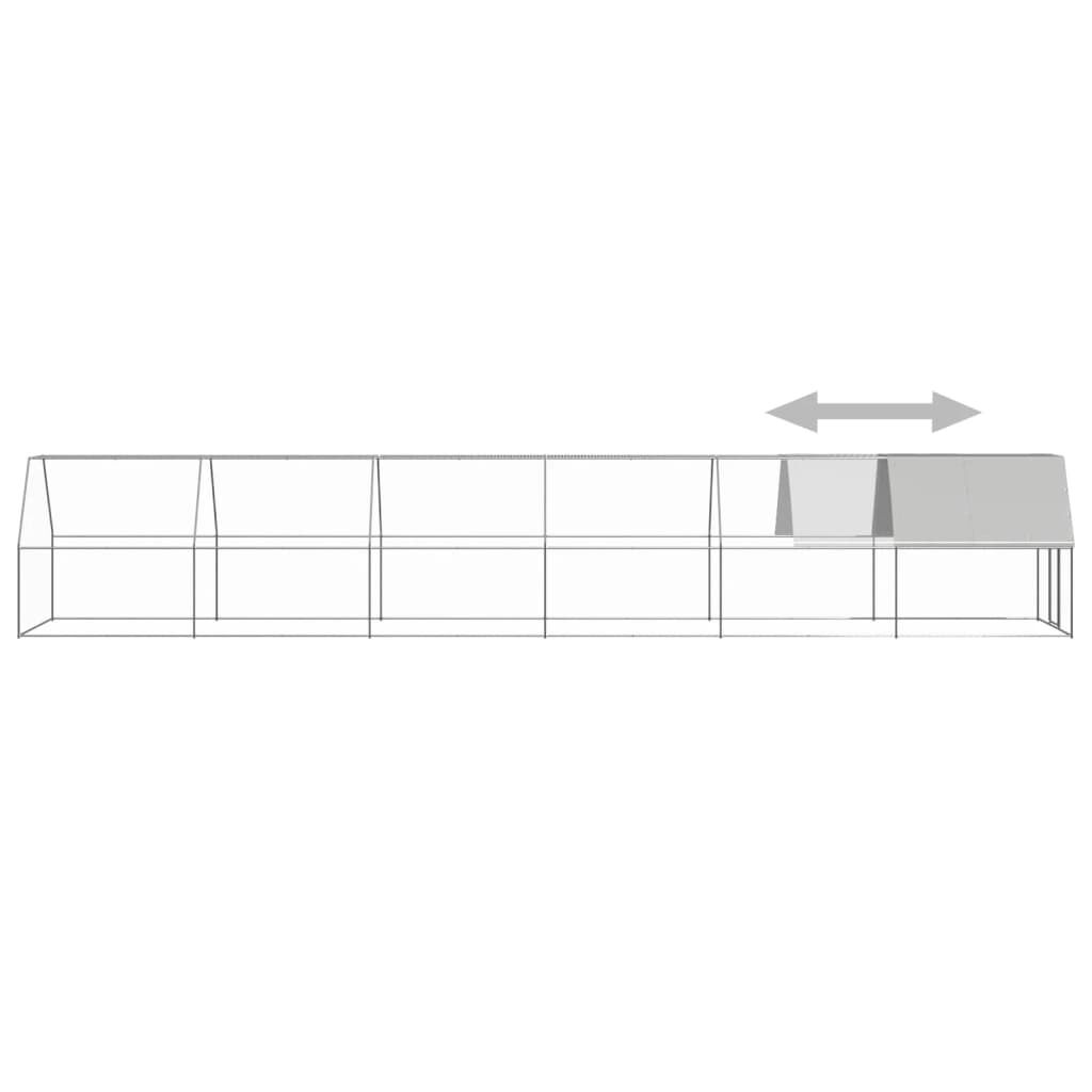 vidaXL Jaula gallinero de acero galvanizado 3x12x2 m, , large Imagen numero 9