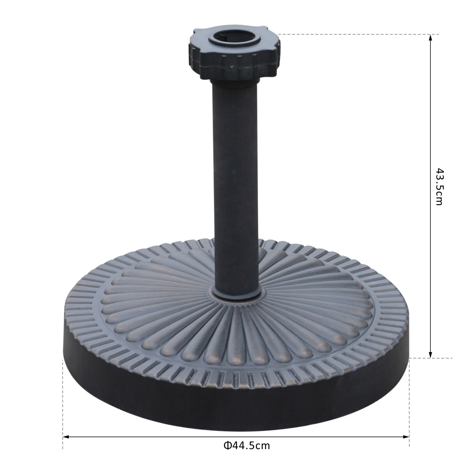 Outsunny Base de Sombrilla Ajustable Universal Pie de Parasol de Cemento Playa Soporte de Sombrilla Redondo Patio Jard&iacute;n Estilo Retro &Phi;44.5x43.5cm HDPE, , large Imagen numero 3